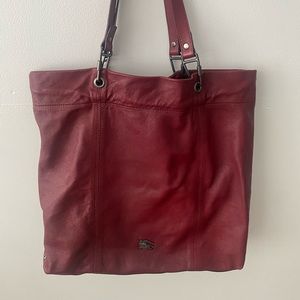 Authentic Burberry light weight tote. L14in x W14.5in . Beautiful burgundy